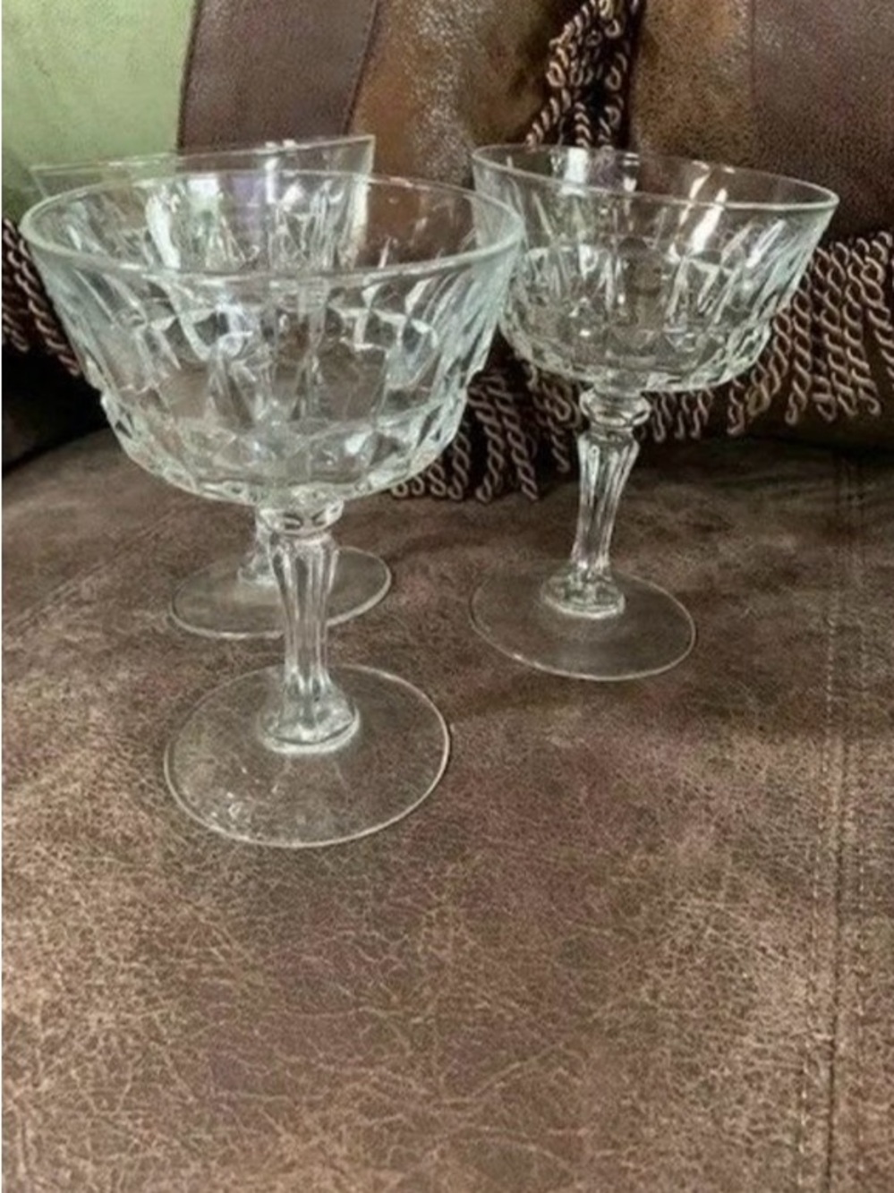 Cut-Pattern Crystal Coupe Glass - Clear